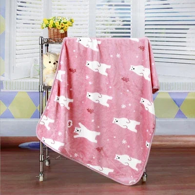 100x75cm Warm Pet Beds Cover Mat Thickened Coral Fleece Dog Blanket Soft BullDog Printed Quilt  Pet Sleeping Blanket Pet Mat