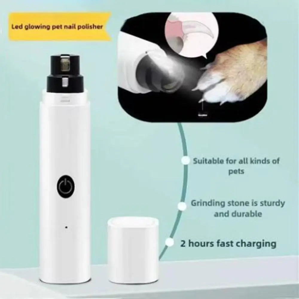 3 Colors Electric Pet Nail Grinder Quiet USB Charging Pet Nail Clipper with LED Safe Cat Grooming Clipper For Cats Dogs