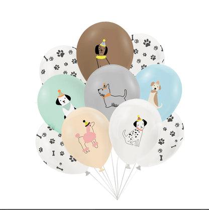 Dog Birthday Party Supplies Banner Flags Pet Dog Cupcake Toppers Dog Face Cake Toppers Puppy Theme Birthday Party Balloon Decor