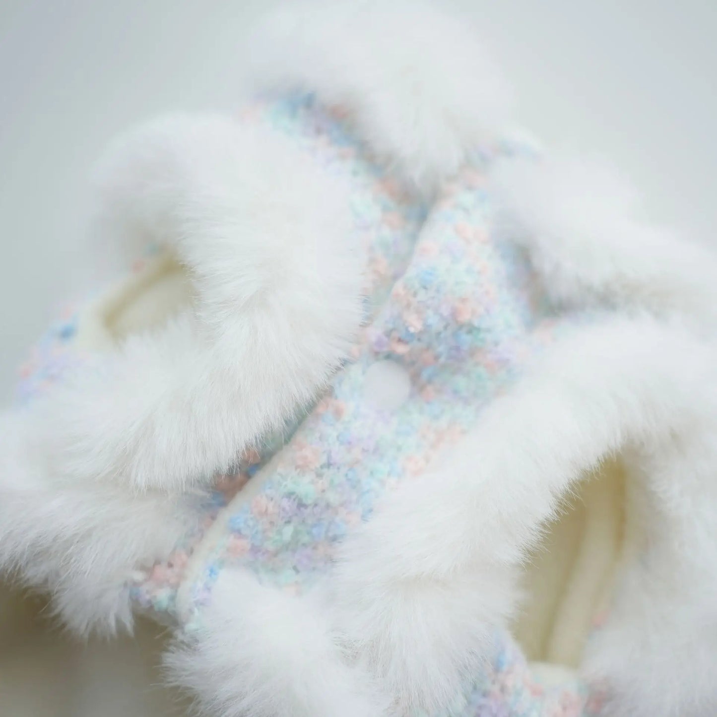 Pet Colorful Bow Set Skirt Autumn/Winter Bow Plush Coat Dress Warm Clothes Teddy Clothes Puppy Clothes for Small Dogs