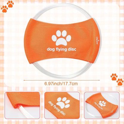 Dog Toy LED Glowing Rechargeable Disc Flying Toys with 3 Light Modes Pet Interactive Toys Training Throwing Dog Accessories