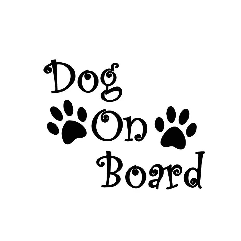 Dog On Board Dog Footprints PVC Decorative Stickers Vinyl Film Cute Funny Decal For Car Body Bumper Rear Window Auto Accessories
