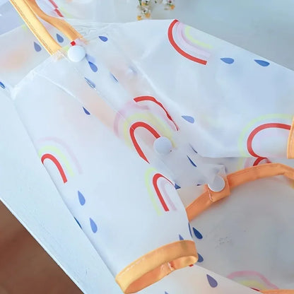 the RAINBOW RAINDROP - Dog Raincoat Waterproof Pet Clothes, Accessories Dogs Apparel, Small Clothing Hooded Raincoat for Dogs