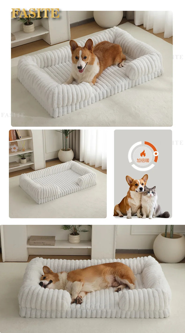 2025 Cross-border new product pet litter winter warm large dog kennel pet mat cat litter dog bed dog mat