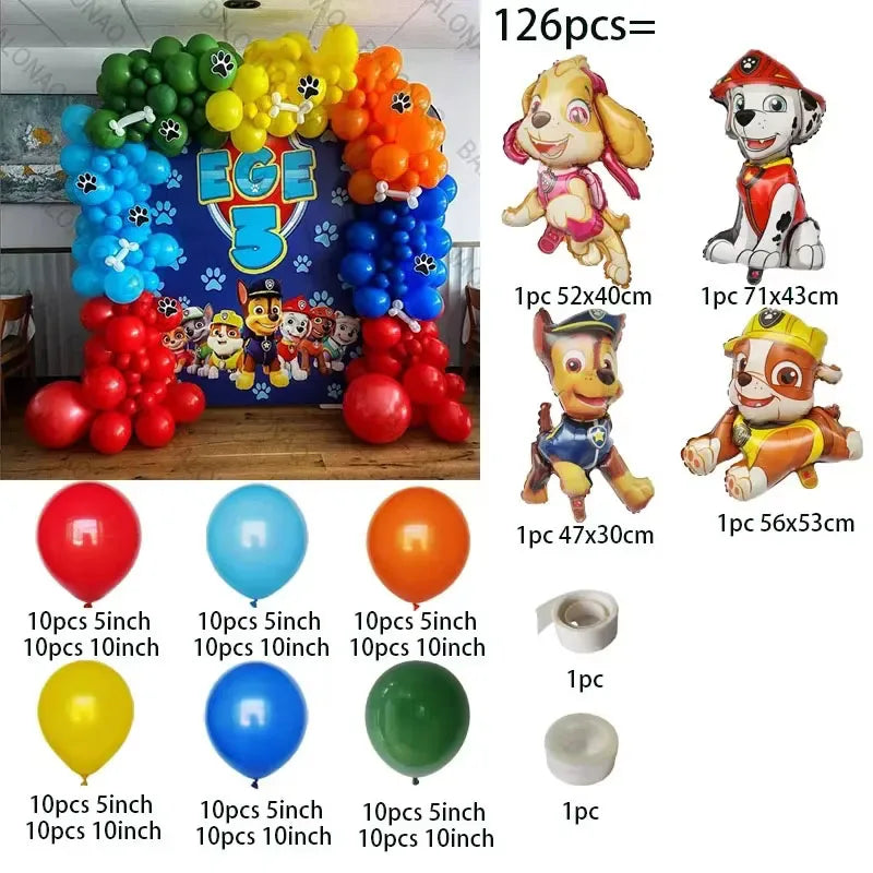 1set Dog PAW Patrol Aluminum Balloons figure 1 2 3 4 5 6 year old birthday party decoration Balloon Baby
