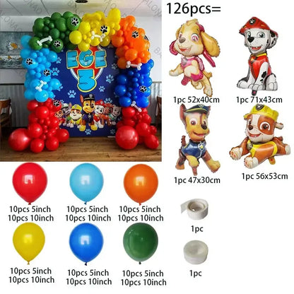 1set Dog PAW Patrol Aluminum Balloons figure 1 2 3 4 5 6 year old birthday party decoration Balloon Baby