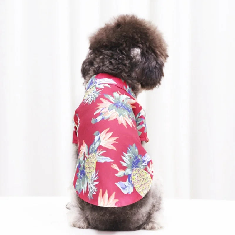 Summer Pet Dog Clothes Cool Beach Hawaiian Style Dog Cat Shirt Breathable Dog T-Shirts Chihuahua Dog Costumes Pet Puppy Clothing