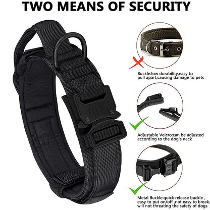 the ALPHA ARMOR TACTICAL SET - Heavy-Duty Military Tactical Dog Collar & Leash Set: Adjustable & Durable for All Sized Dogs