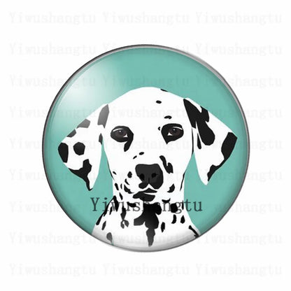 Lovely dog's head painting animal 12mm/20mm/25mm/30mm Round photo glass cabochon demo flat back Making findings
