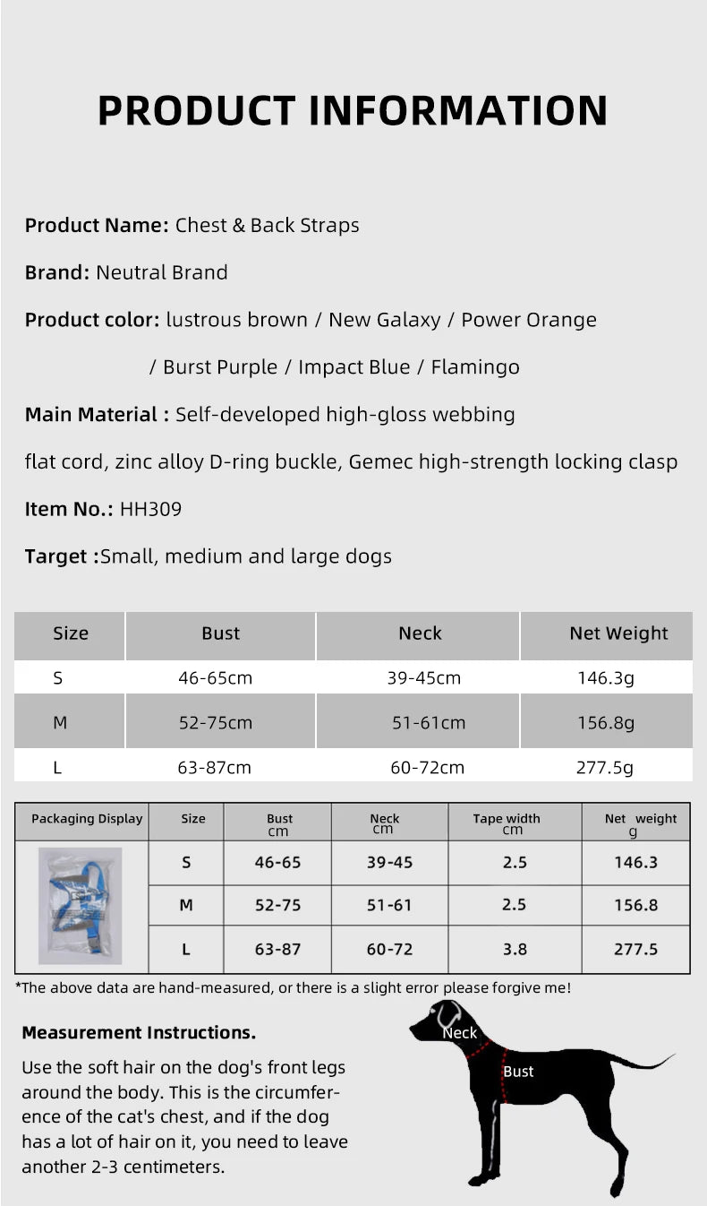 Large Pet Dog Reflective Harness Cat Chest Strap Adjustable Small Medium Dog Puppy Harness Vest Teddy Outdoor Walker Lead Leash