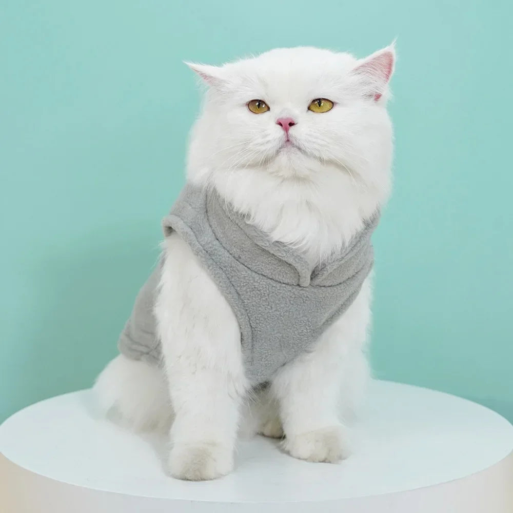 Pet Fleece Vest with Soft and Warm Fleece Sleeveless Design Unconstrained Forelimbs Autumn and Winter Warm Pet Clothing