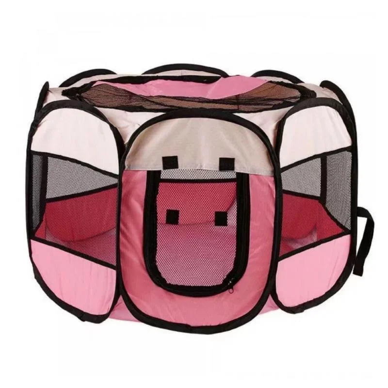 the DOGGY PLAYPEN - Portable Foldable Pet Tent Kennel, Octagonal Fence Puppy Shelter, Easy to Use Outdoor Easy Operation Large Dog Cages, Cat Fences