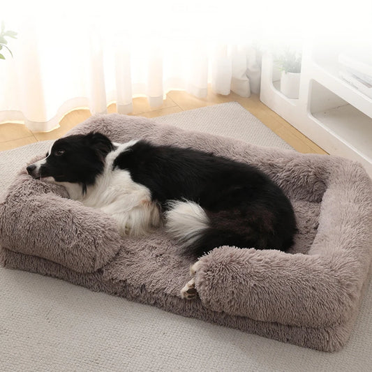 Half Surround Dog Bed Soft Square Pet Cat Sofa Full Filling Medium Pet Dog Kennel Plush Cat Cushion House