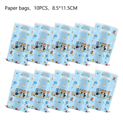 Cartoon Blue Dog Birthday Bluey Birthday Decoration Set Blueys Cups Banner Straws Bluey Balloons Set Kid Toy Gift Party Supplies