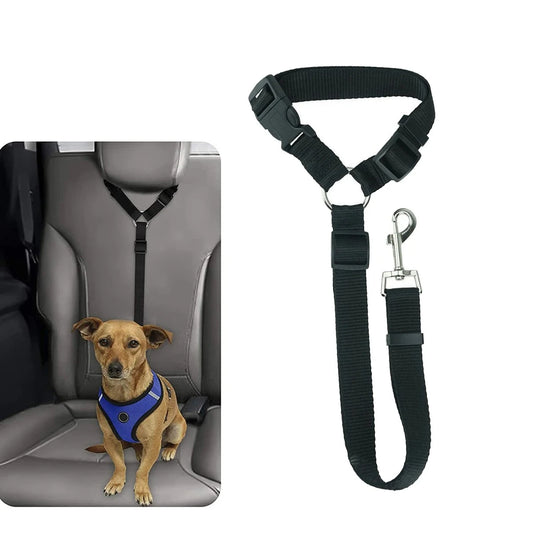 the DOGGY SEAT BELT - 1PC Pet Dog and Cat Seat Belt, Car Headrest Restraint, Adjustable Safety Rope, Car Seat Belt