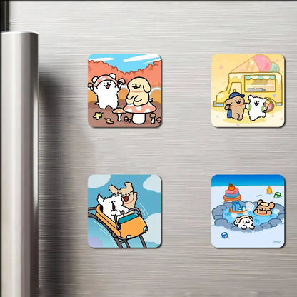 Cute Line Puppies Maltese &Golden Pattern Refrigerator Magnets Personalized Photo Refrigerator Magnets Photo