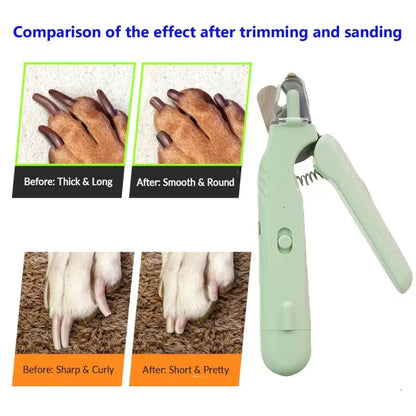 2 In 1 Pet Nail Clippers with Led Light Dog Cat Special Blood Line Scissors Multifunction Animals Paw Nail Trimmer Pet Supplies