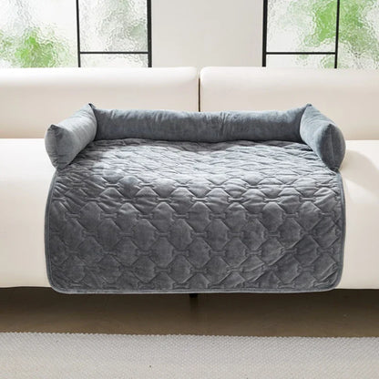 Velvet Pet Sofa Mat Warm Pet Blanket for Medium Large Dog Couch Bed Cushion with Pillow Cats Pad House Pet Supplies Accessories