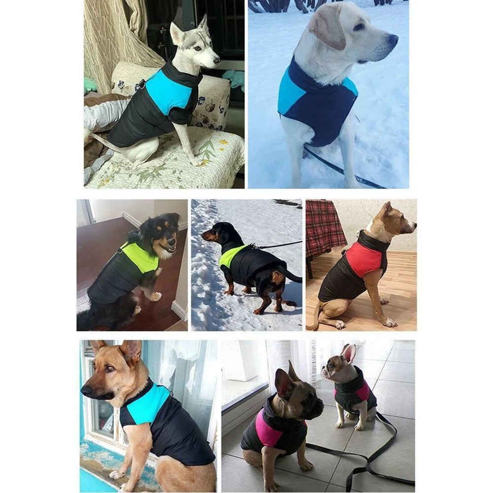 Waterproof Pet Dog Puppy Vest Jacket Winter Warm Dog Clothes Pet Padded Vest Zipper Jacket Coat For Small Medium Large Dogs