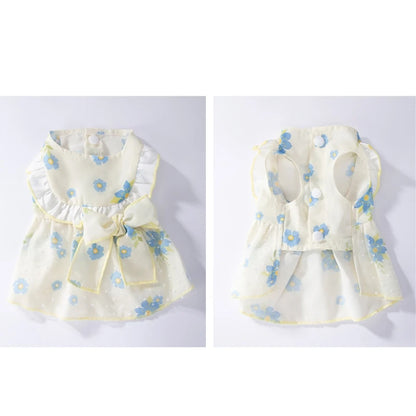 Dog Princess Dress Cute Pet Dog Mesh Dress Kitten Puppy Pet Skirt Dog Summer Dress Bow Lace Korean Poodle Chihuahua Dog Clothes