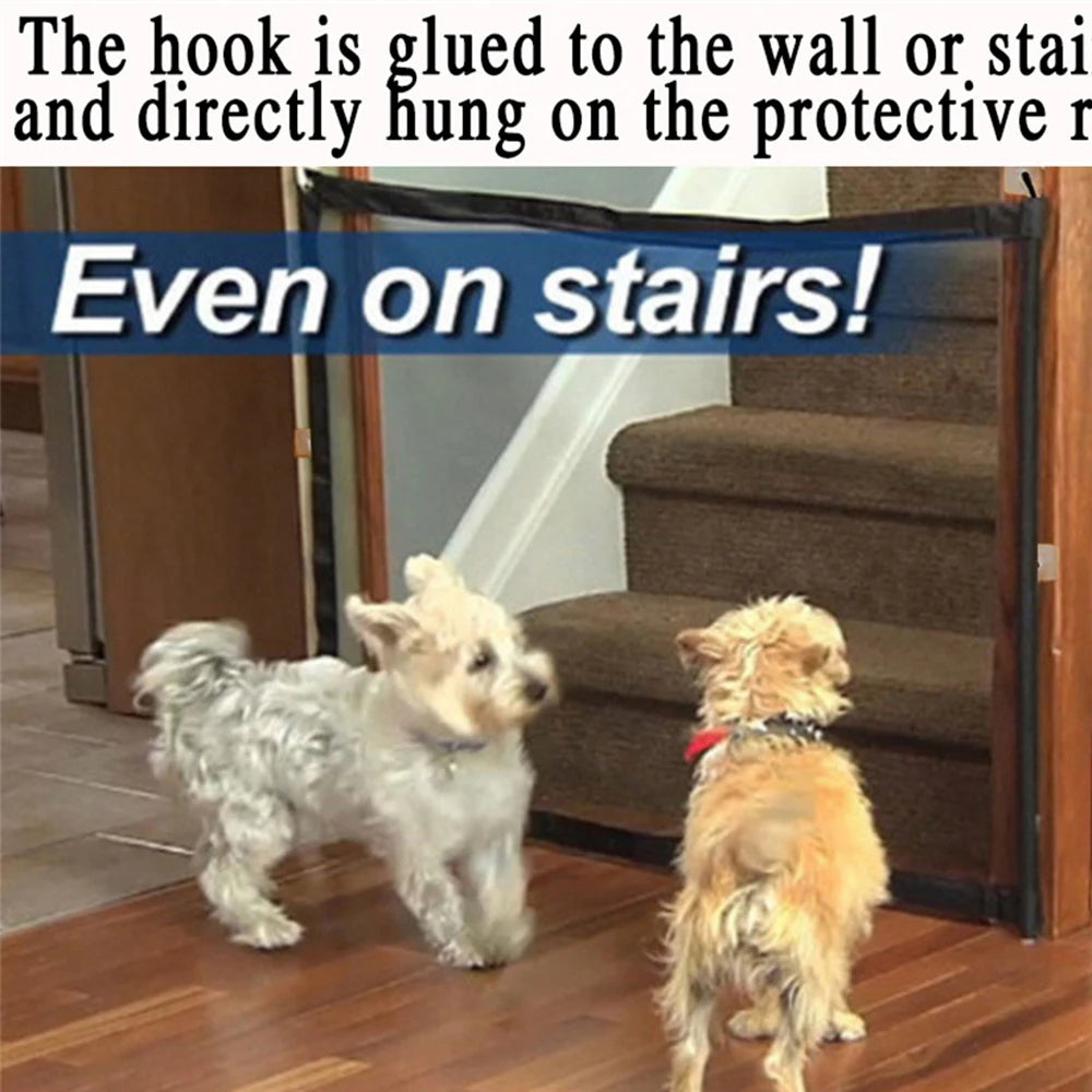 Pet Isolation Barrier Nylon Mesh Pet Divider No Need To Punch Hole Pet Separation Fence Folding Breathable Safety Dog Gate Guard