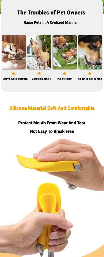 Dog Silicone Duck Muzzle For Pet Anti Bite Stop Barking Small Large Dog Mask Safe Adjustable Mouthpiece Cover Pet Accessories