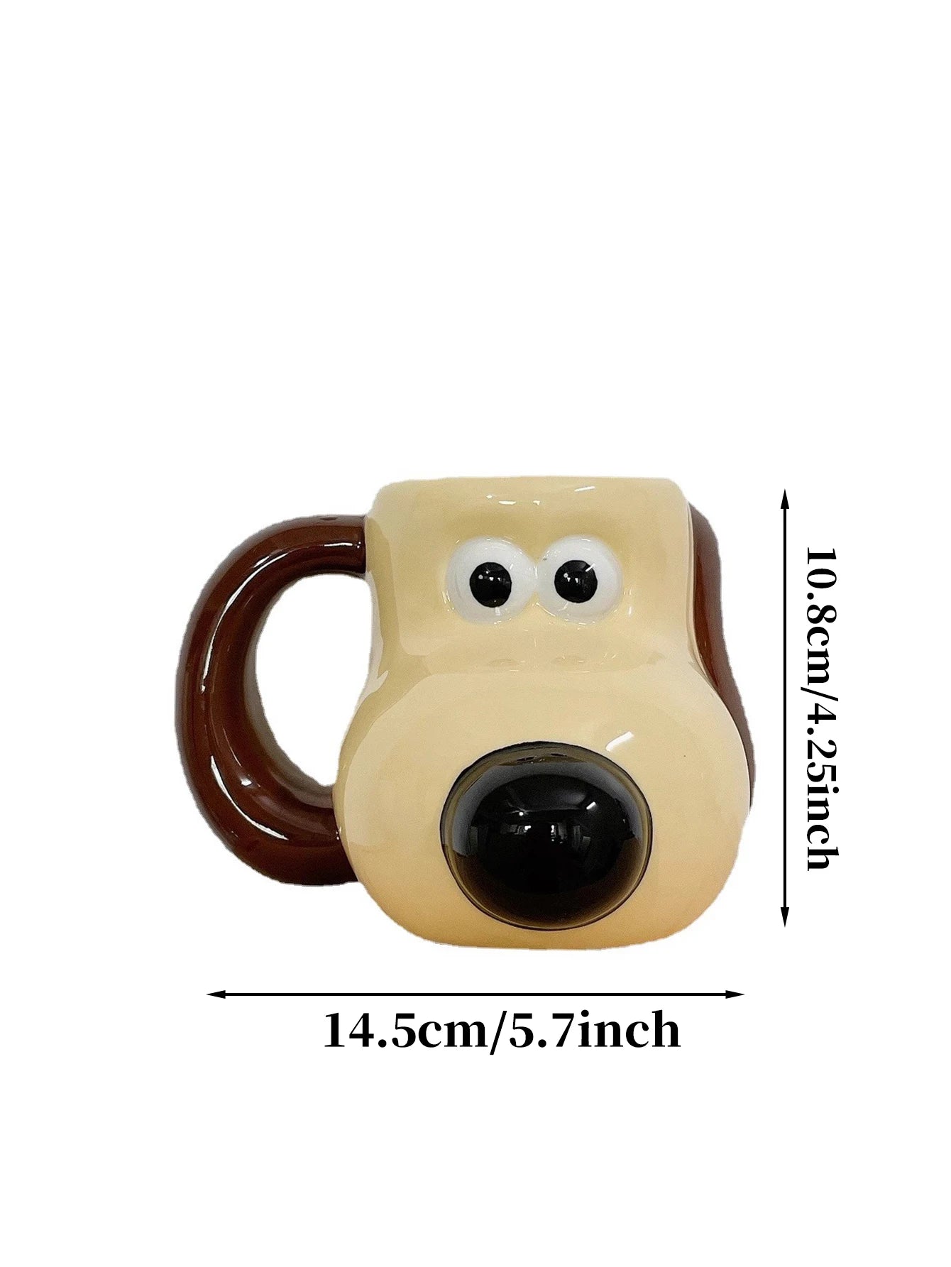 A 520ml large capacity paw dog ceramic mug cartoon creative coffee cup office drinking cup household cup suitable for children's