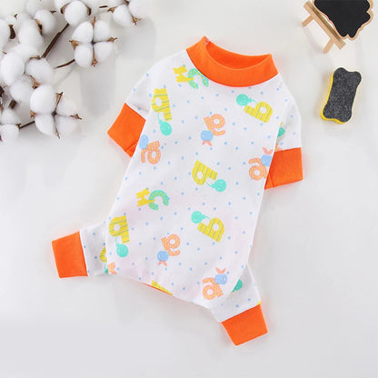 Pet Dog Clothes for Small Dogs Fashion Dog Jumpsuits Cute Print Puppy Pajamas Soft Cotton Pet Cat Jumpsuits Chihuahua Clothes