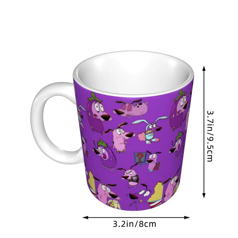 Personalized C-Courage The Cowardly Dog Coffee Mug DIY Ceramic Milk Tea Mug Cup