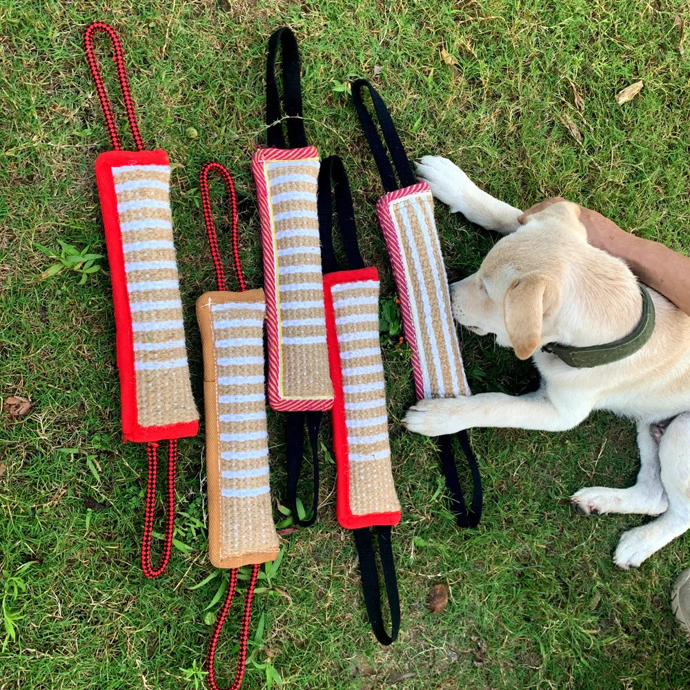 Durable Dog Training Tug of War Interactive Dogs Jute Bite Pillow Sleeve Chewing Toys for Malinois German Shepherd Pet Play Toy