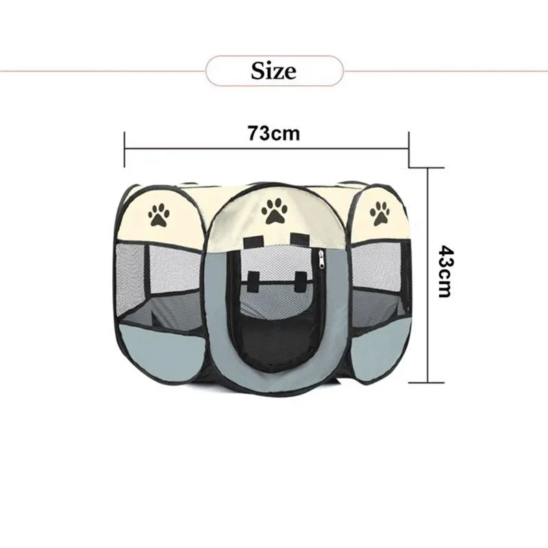 the DOGGY PLAYPEN - Portable Foldable Pet Tent Kennel, Octagonal Fence Puppy Shelter, Easy to Use Outdoor Easy Operation Large Dog Cages, Cat Fences