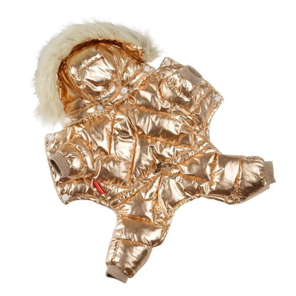 Winter Warm Dog Overalls Waterproof Removable Hooded Jacket Puppy Chihuahua Jumpsuits French Bulldog Coat Pet Clothing Costume