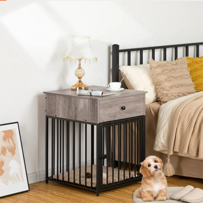 New Age Dog Crate Decorative Metal Kennels Large Dog Cages With Drawer Furniture Dog Wooden Houses