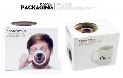 Pig Nose Mug Creative Spoof Funny Dog Nose Cup Ceramic Mug Water Bottle Office Tea Coffee Cup Stranger Things Gift