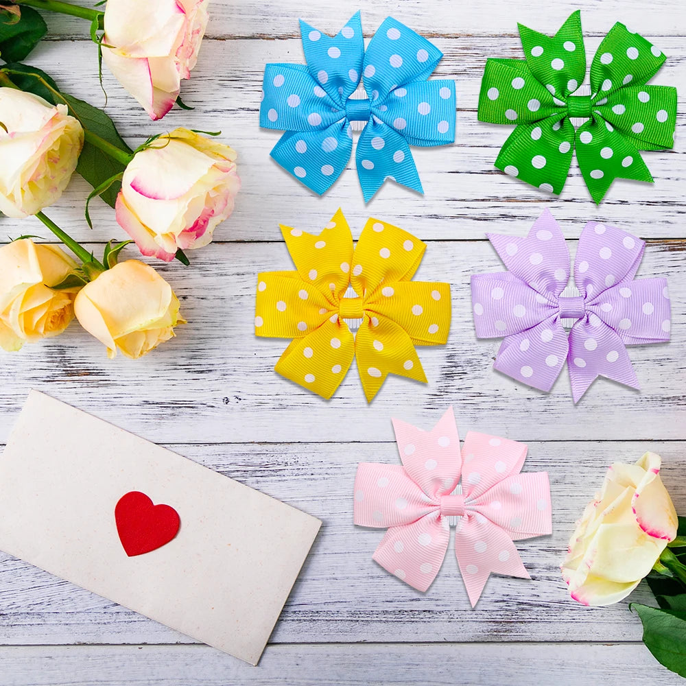 the POLKA DOT BOW - 10PCS Dog Bow Tie, Small Dog Accessories, Slide-able Dog Bowties - Polka Dot, Pet Supplies, Pet Dog Collar, Grooming Accessories for Dogs/Cats