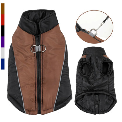 Reflective Dog Clothes For Winter Warm Puppy Vest Coat With D-ring Outdoor Waterproof Pet Jacket For Small Medium Dogs Yorkshire