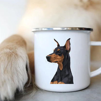 Original Mugs Coffee Cups to Sublimate Cute Dog Printed Enamel Coffee Tea Mugs Office Home Party Beer Drink Cola Cups Travel Cup