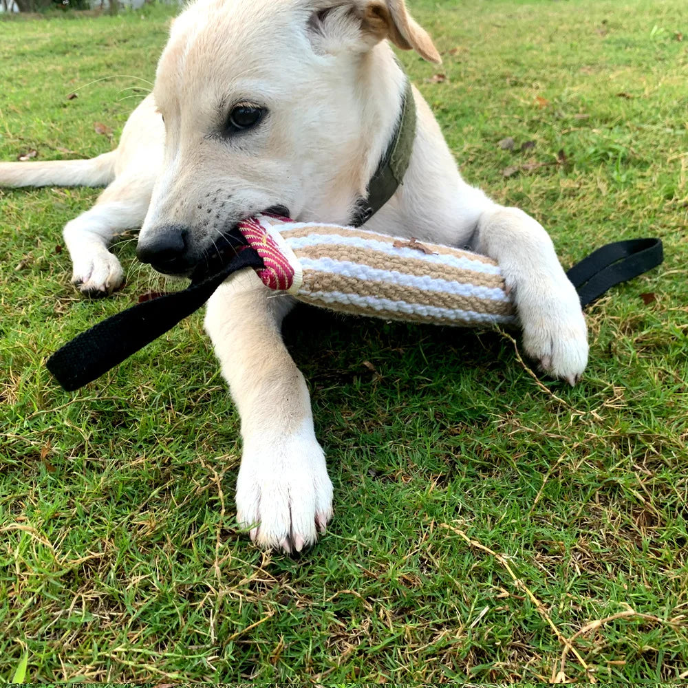 Durable Dog Training Tug of War Interactive Dogs Jute Bite Pillow Sleeve Chewing Toys for Malinois German Shepherd Pet Play Toy