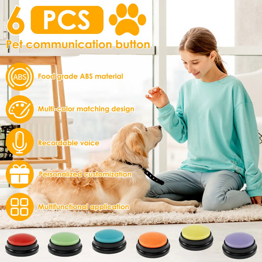 BarkTalk Button Set™ | Recordable Dog Communication Buttons with Non-Slip Mat | Dog Paw Clothing
