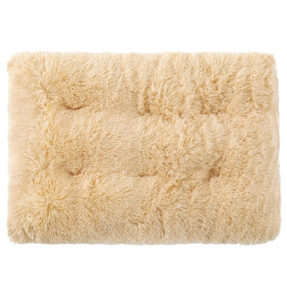 Long Plush Rectangle Bed Non-Slip Bottom Winter Sofa Bed Mat For Small Dogs Chiwawa Bed Kennel Sleeping Mattress Dog Supplies XS