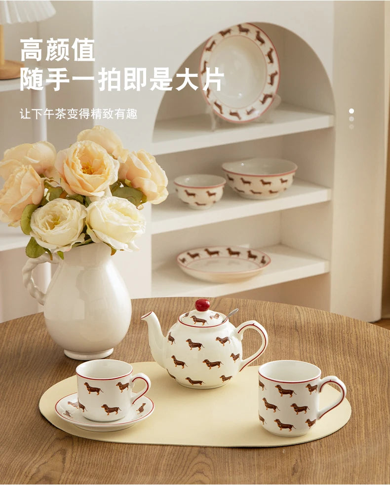 London Pottery 220ML Animal mug dish ceramics coffee cup Unusual tea Pair pottery tea cup set porcelain Cups for girlfriend gift