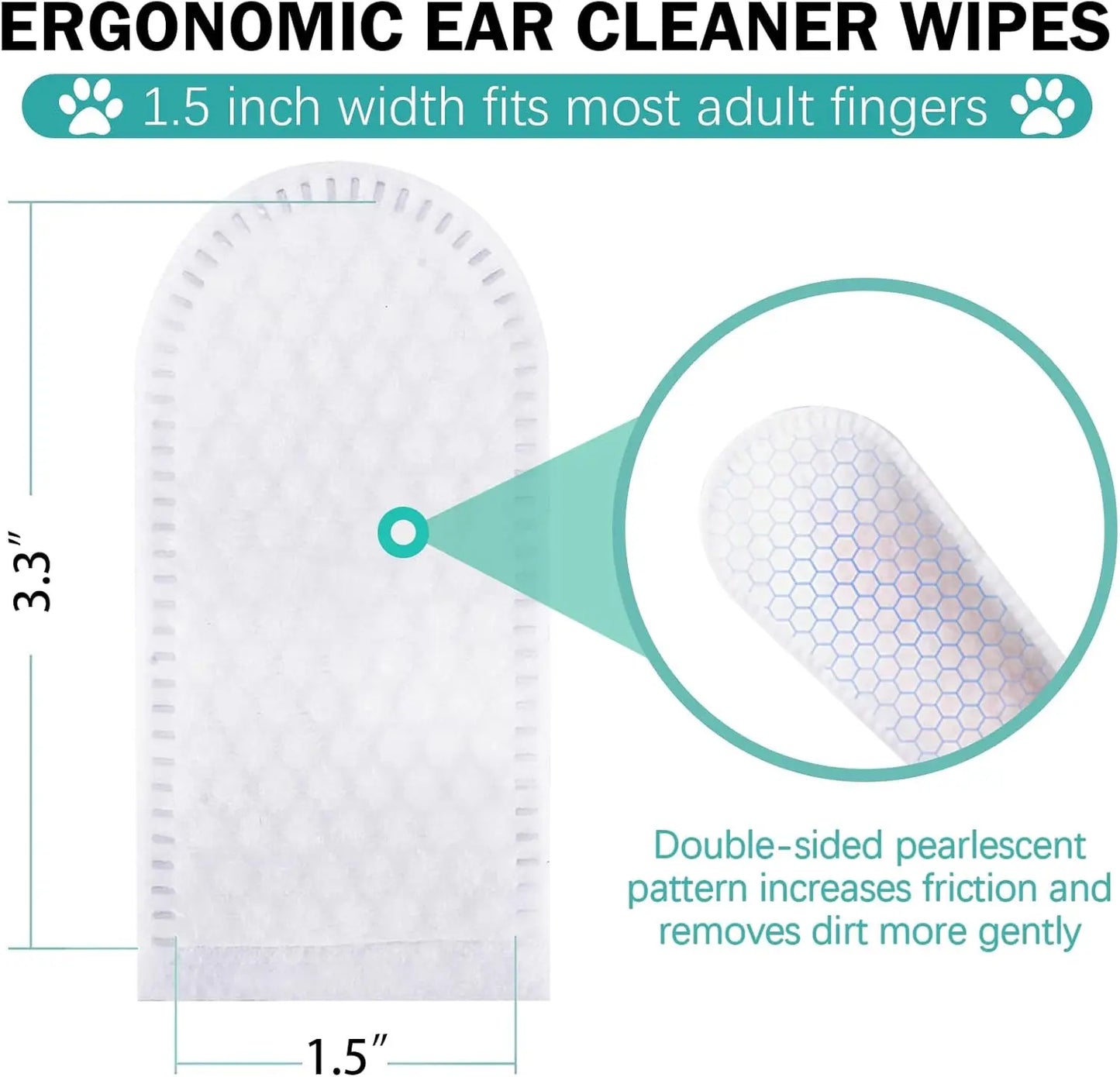 the DOGGY EAR CLEANER - Pet Ear Wipes, Ear Cleaner Finger Wipes for Cats and Dogs, Soft & Easy Optic Cleaning Pads, Pet Supplies for Regular Soothing