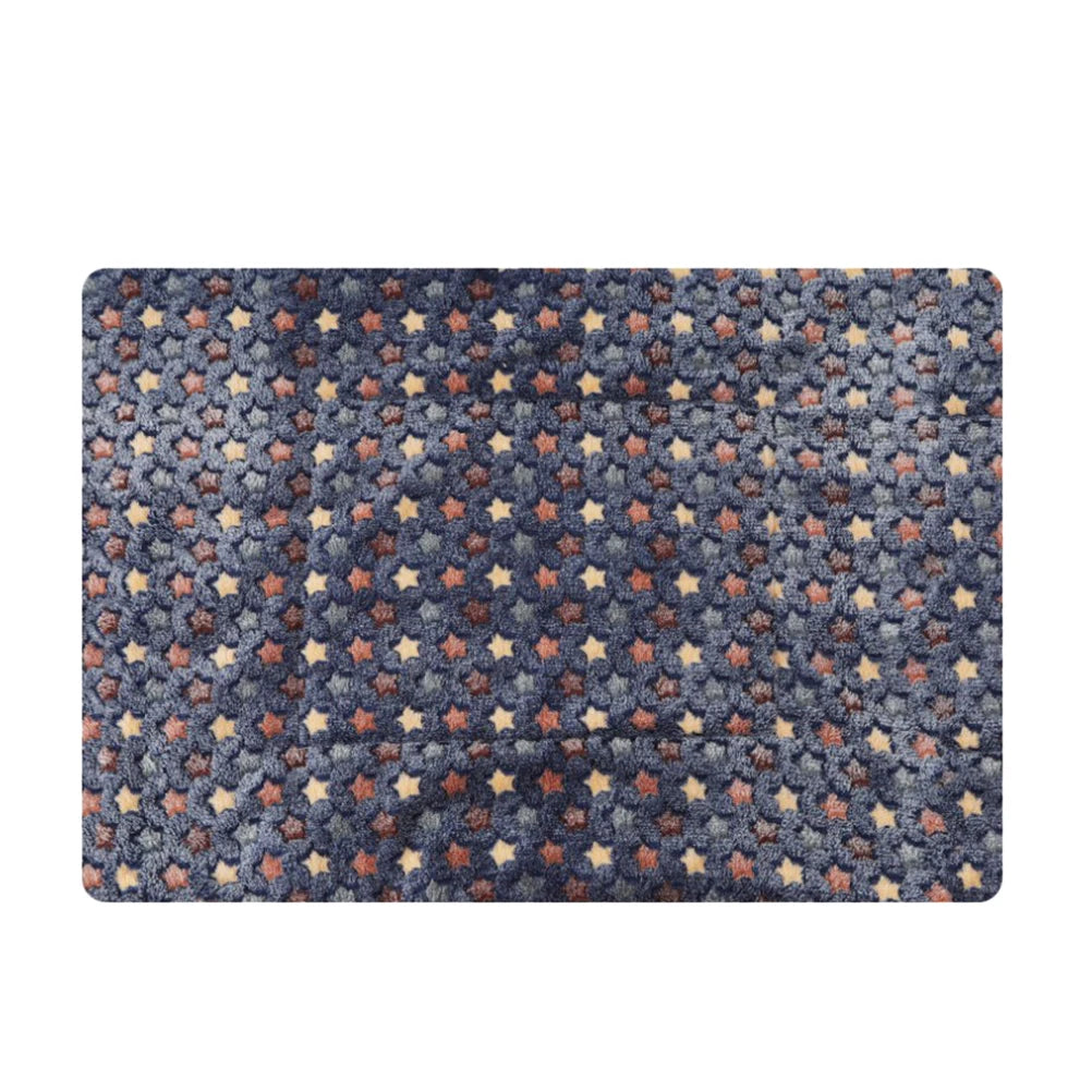Pets Blanket Dog Warm Thicken Double-Side Flannel Pad Star Pattern Blue Xl Winter Cushion Pets Blanket Pet Winter Cushion