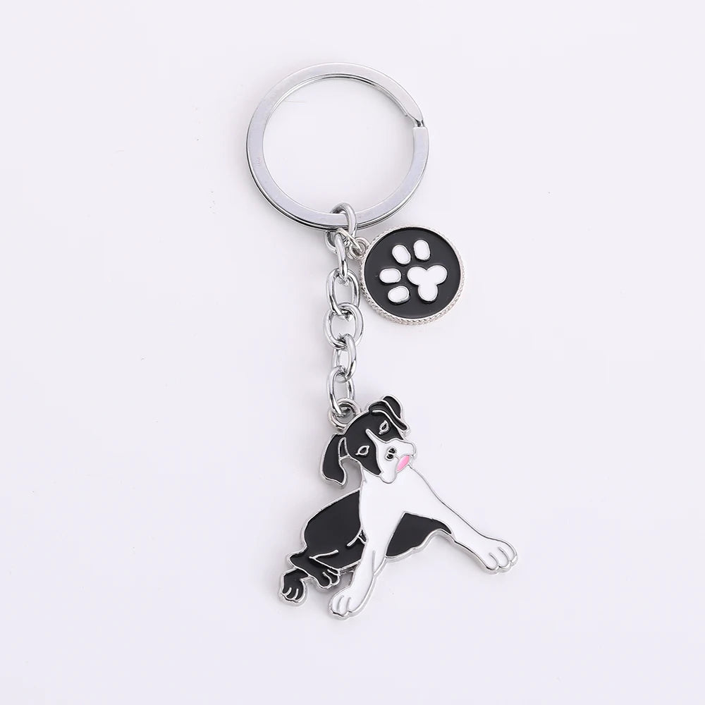 Pet dog car keychain pendant creative metal accessories key ring holiday gifts