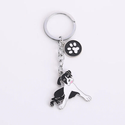 Pet dog car keychain pendant creative metal accessories key ring holiday gifts