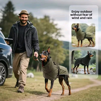 the HYDROHOUND WEATHER GUARD - Large Dog Pet Windbreaker, Dog Raincoat, Pet Storm Coat, Waterproof/Outdoor, Pet Outdoor Waterproof Clothes, Pets Raincoat Accessories