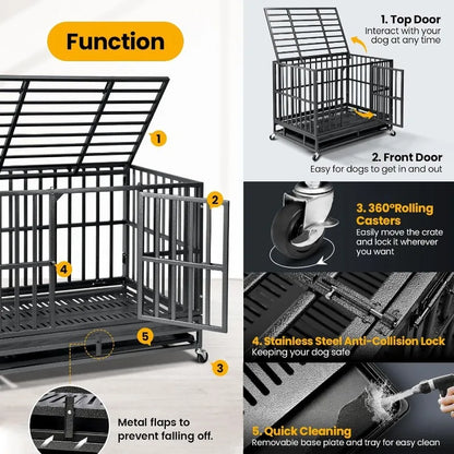 the DOG CAGE - 38 Exit Dog Cage, Large Outdoor Reinforced Golden Retriever/Labrador Cage, Medium Pet Cage