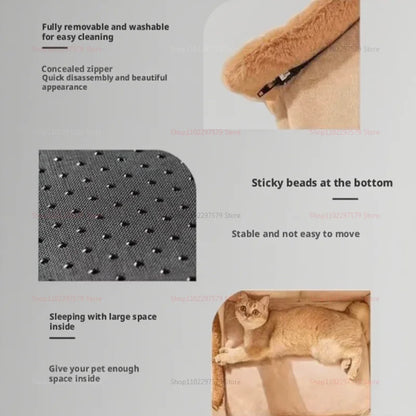 Enclosed Kennel with Dirt Resistance Durable Comfortable Cat House Villa Detachable Washable for All Seasons Indoor Outdoor Use