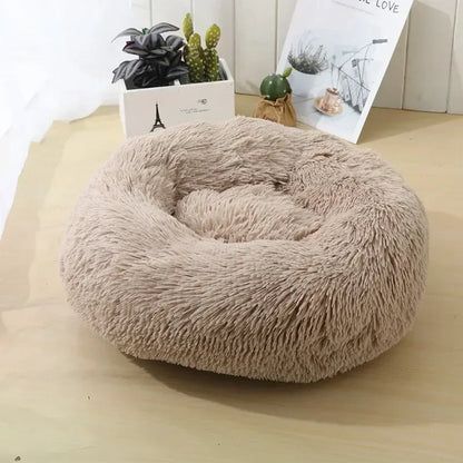 Round  Dogs Bed Cat Bed House Kennel Pet Mats Soft Long Plush Mat Pet Warm Basket Cushion Cats House Sofa Machine Wash Kennel