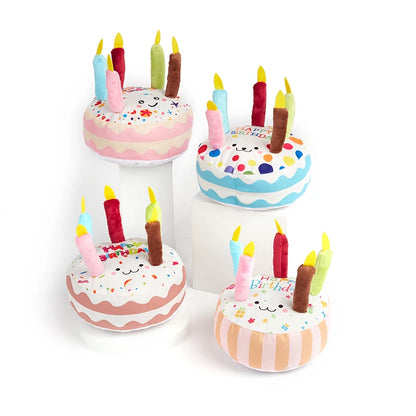BOOTEELY Birthday Cake Pet Dog Soundmaking Interest Toys Bite Resistant Molar To Pass The Time Plush Gnaw Toys Birthday Gift